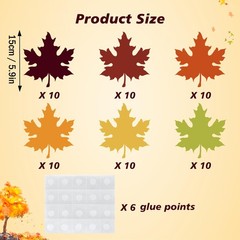 60 PCS Fall Maple Leaves Paper Cutouts Bulletin Board Decor Party Supplies
