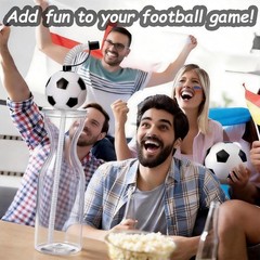 5 Pcs Soccer Plastic Cups with Lid and Straw, 16oz Clear Reusable Cup Bulk Round