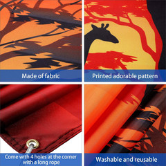 African Safari Theme Party Decorations, 72.8 X 43.3 Inch African Safari Backdrop