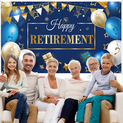 Retirement Party Decorations, Extra Large Fabric Retire Sign Banner Photo Booth