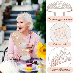 95Th Birthday Decorations for Her Women, Including 95 Year Old Birthday Cake Top