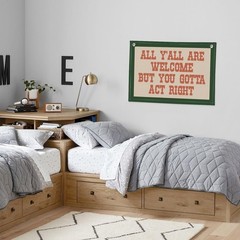 Welcome Wall Hanging Canvas Banner, Classroom Decor, Western Vintage Linen Ba…