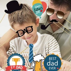 21PCS Fathers Day Photo Booth Props, We Love Dad Theme, Selfie Props, Party