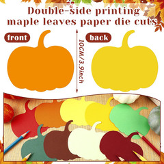 360 Pcs Fall Pumpkin Cutouts Paper 3.9 Inch Fall Cutouts for Bulletin Board Autu