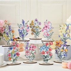 9 PCS Wildflower Party Decorations Set Birthday Baby Shower Floral Sign Stand