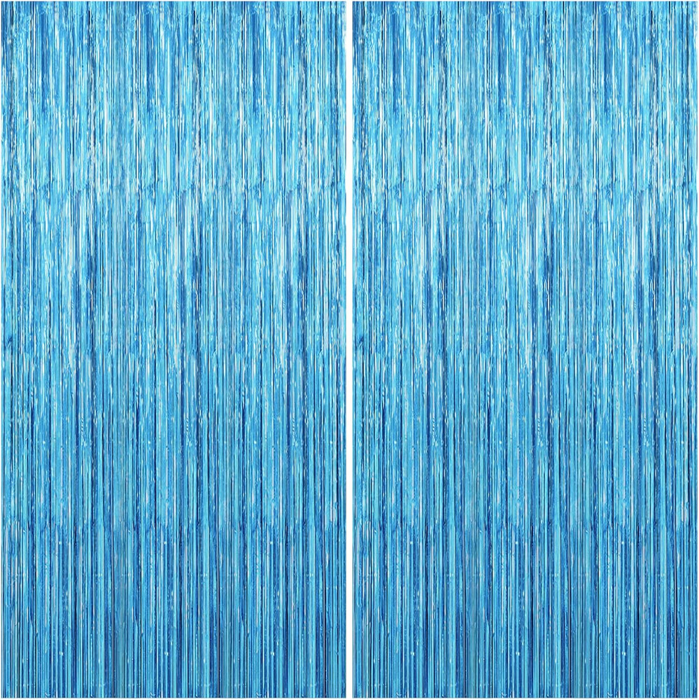 2 Pack Party Decorations Blue Streamers Fringe Backdrop Ocean Themed Decorations