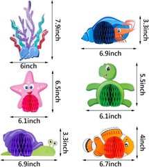 12Pcs Under The Sea Honeycomb Centerpieces Ocean Party Birthday Table Decor