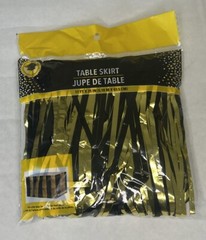 Black and Gold Table Skirt Disposable Tassel Graduation 17×25 feet