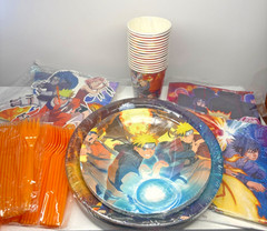 Naruto Birthday Party Decorations Anime Supplies & Setting for Serving 16 People