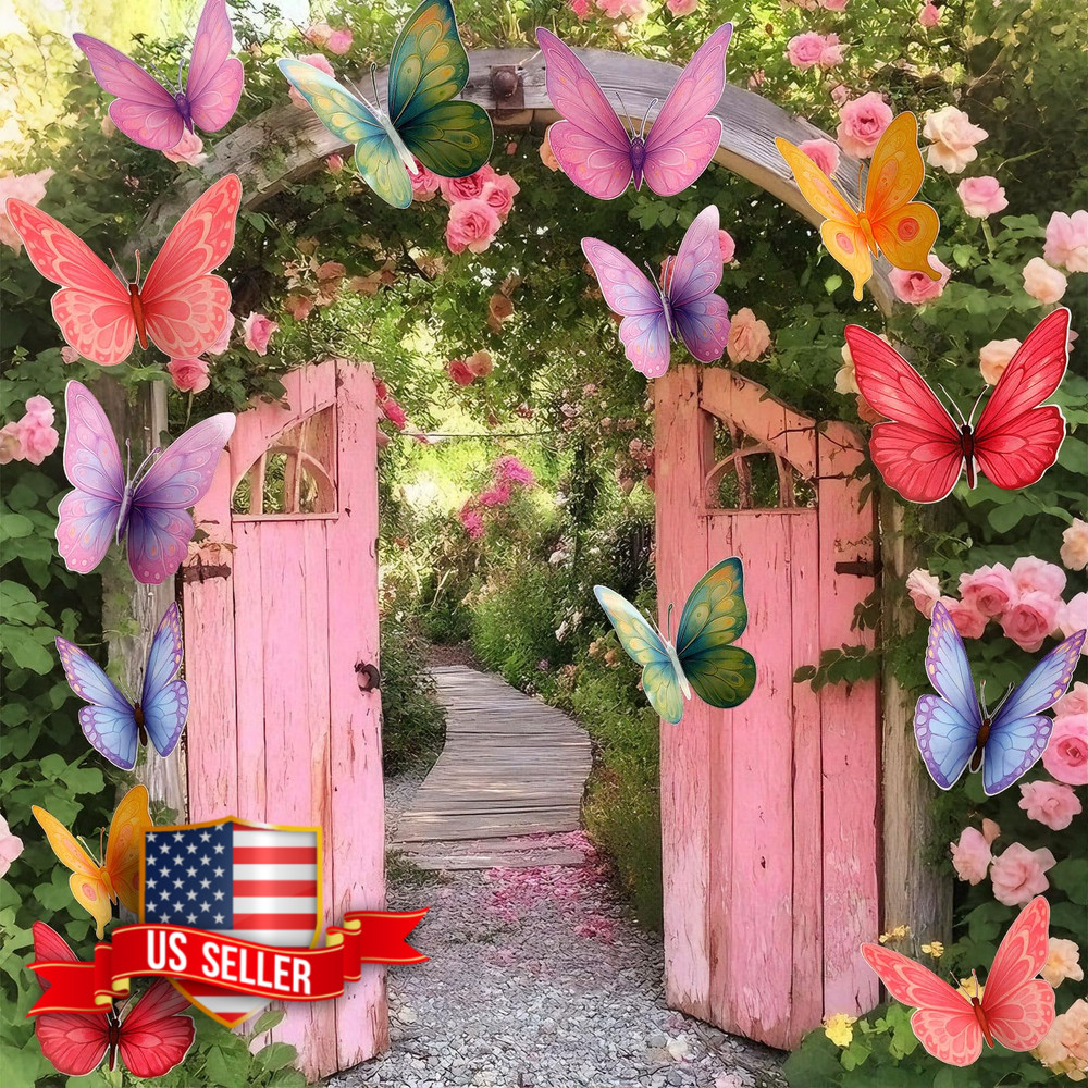 18 Pcs 3D Paper Butterfly Wall Decor for Birthday Baby Shower Wedding