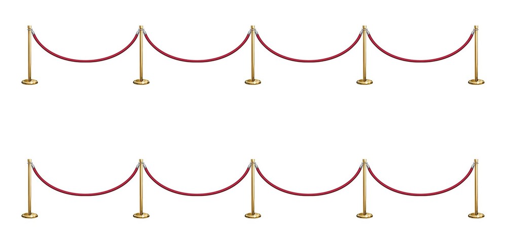 Beistle Stanchion Red Carpet Wall Decoration Set 18 Cut-Apart Images On 2 Clear