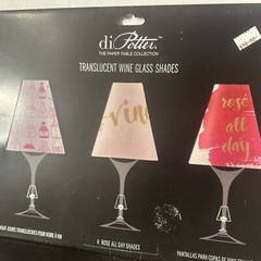 Di Potter Parchment Translucent Wine Glass Shades Set of 12 Paper ROSE ALL DAY
