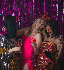 5 Pack Foil Curtain Backdrop Metallic Tinsel Foil Fringe Curtains Photo Booth Pr