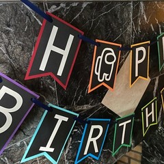 Among Us Happy Birthday Banner 