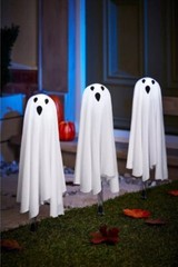 Halloween Ghosts Stake Lights 3 Pack With Timer Function Spooky New