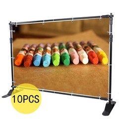 VEVOR 10pc 8″x10″ Step Repeat Backdrop Telescopic Banner Stand Adjustable