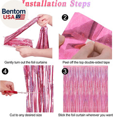 2 Pack Glitter Pink Backdrop, 3.28 FT X 7.05 FT Birthday Party Decorations, Lase