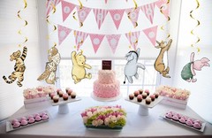 18Pcs Winnie Baby Shower Decorations Classic Pooh Hanging Decorations Swirls …