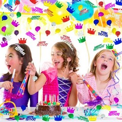 Multicolor Foil Metallic Happy Birthday Confetti Sequins Table Decor