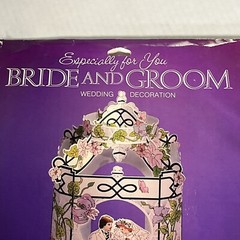 Vintage American Greeting Bride Groom Paper Wedding Decoration 12″ 70s Retro