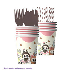 Cartoon Monster Rabbit Birthday Party Decor Kit – Tableware Set for Kids 42 pack