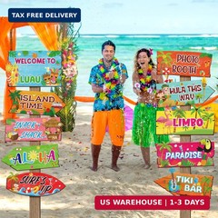 20 Pieces Luau Party Decorations Hawaiian Party Welcome Sign Summer Tropical Par