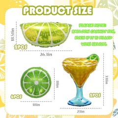 Lemon-Balloons Margarita-Balloon 10PCS Lime Fruit Green Lemon Foil Balloons M.