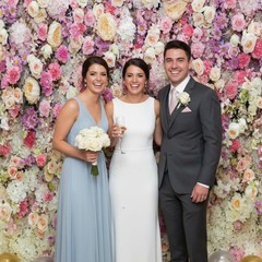 7x5ft Pink Rose Floral Flower Wall Backdrop Girls Wedding Birthday Bridal Shower