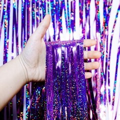 2M Laser Rain Tassels Curtain Kid’s Birthday Party Background Decoration Curtain