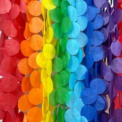 205Ft Rainbow Party Decorations Big Polka Dots Tissue Paper Backdrop Streamer…