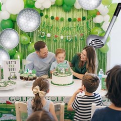 123Pcs Golf Party Decorations Set – Foil Balloons, Banner, Cake Toppers & Tablec