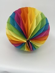 Vintage Multicolor Honeycomb Tissue Paper Ball Decor Lot of 3 14” Diameter