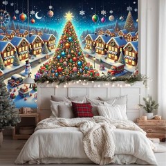 8x6ft Festive Banner – Giant Tree – Winter Christmas Backdrop #6