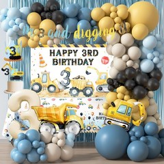 Construction Birthday Party Supplies for 3 Year Old Boy – Dump Truck Decor, Cake