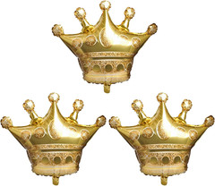 3Pcs Gold Crown Foil Balloons Wedding Bridal Shower Party Decorations Engagement