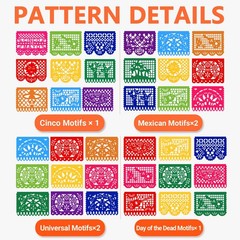 6 Pack Mexican Party Banner Mega Set, 108 FT Long Plastic Papel Picado Fiesta…