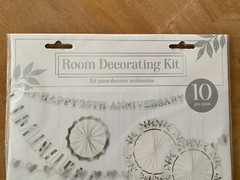 Amscan 25th Anniversary Silver White Party Room Decorating Kit NEW