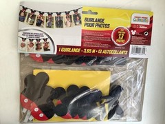 Disney Mickey Mouse party decor Photo Garland Holds 13 Photos birth – 12 mo.