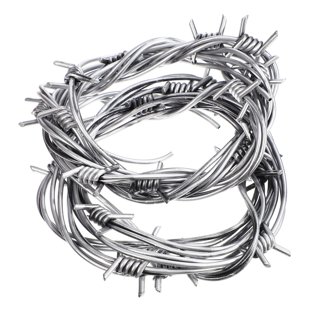 2pcs Fake Silver Barbed Wire Halloween Gothic Thorns Chain Prop