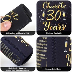 Xumbtvs 30th Birthday Decorations Vintage 1996 12 Pcs Neoprene Can Coolers