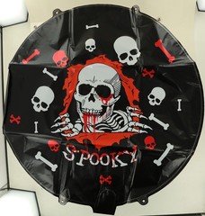 HALLOWEEN PARTY SUPPLY SET, BANNER, BALLOONS INC FOIL, PAPER FRILLS & POMPOMS
