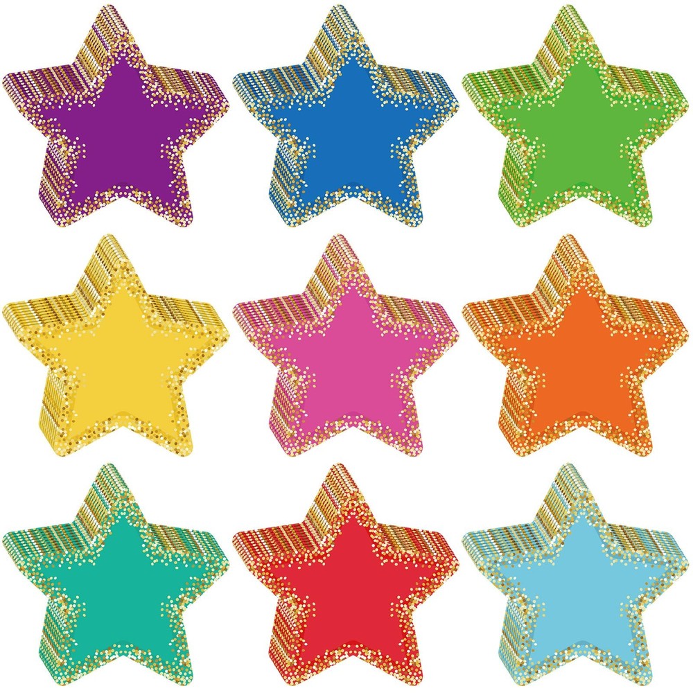 108 PCS Confetti Star Cutouts 3.5 Inch Assorted Colors Bulletin Board DIY