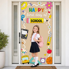 Happy First Day of School Door Banner Welcome Back to School Classroom Decoratio