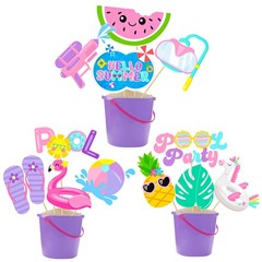 18 PCS Hello Summer Pool Party Centerpiece Sticks Beach Hawaii Luau Decor