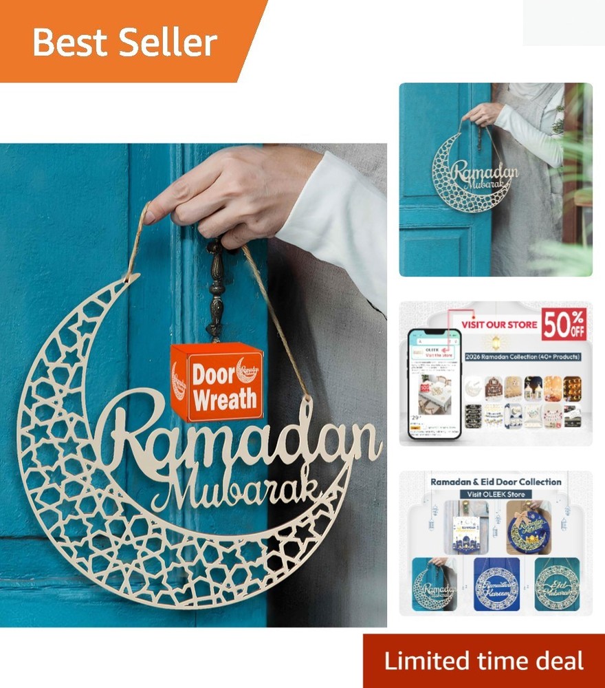 Charming 12″ Ramadan Door Wreath with Islamic Pattern – Give the Gift of Warmth