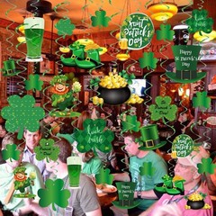 St. Patrick’s Day Party Decorations,30 Pcs Irish Shamrock St. Patrick’s Day H…