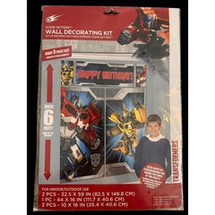 Transformers Wall Decorating Birthday Kit Optimus Prime Bumble Bee 5pc Set 6ft C