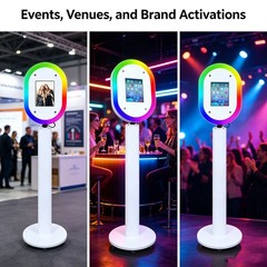 Portable iPad Photo Booth Stand RGB Ring Light Selfie Kiosk Wedding Party Event