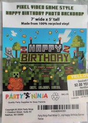 Minecraft Party Supplies Lot/Bundle Table Covers, Backdrop, Balloons, Wrapping