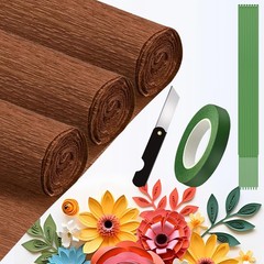 Crepe Paper Roll 9.8Inch x 8.2Ft/3RollsDIY Gift Crepe Paper Sheet Color Paper…